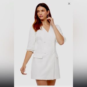 White Tweed Blazer Dress